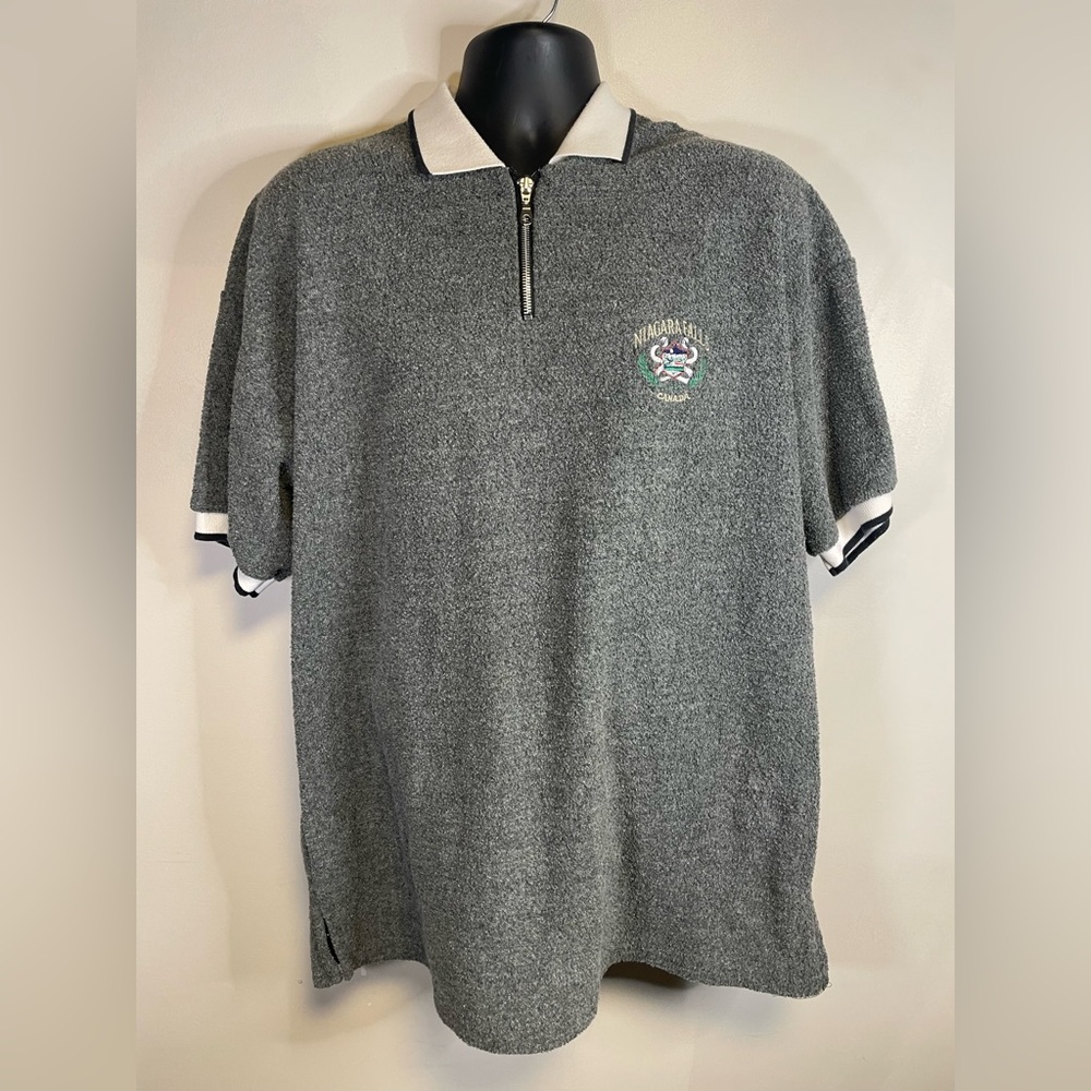 Vintage WAM Niagara Falls Fleece Style 1/4 Zip Shirt Size Xl Made In Canada